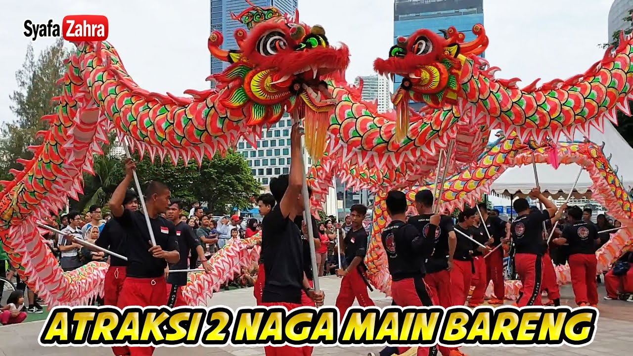SERU !! Atraksi 2 Naga Liong Main Bareng - Barongsai Lion Dance 2023
