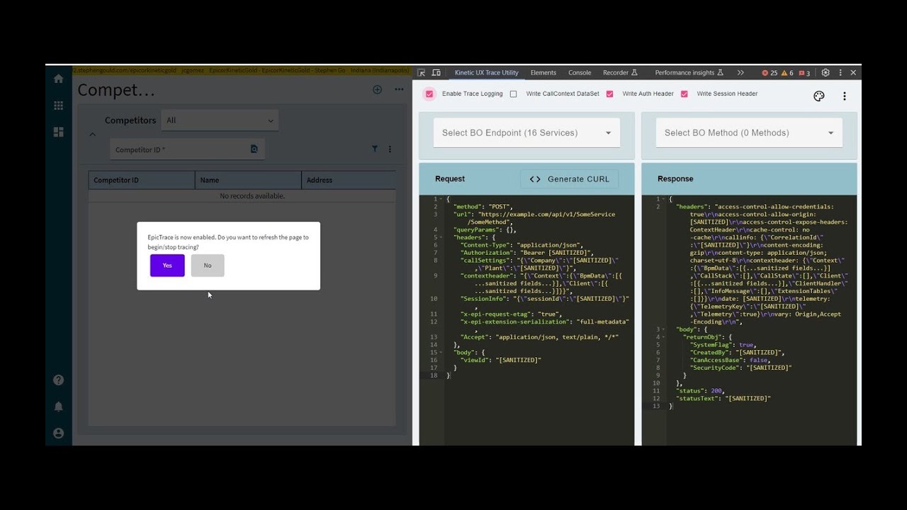 Kinetic UX Trace Utility