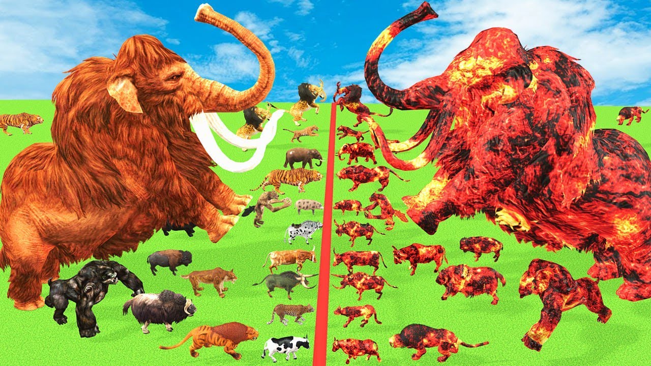 Prehistoric Animals Epic Battle Elephant vs Mastodon Mammoth Animal Revolt Battle Simulator