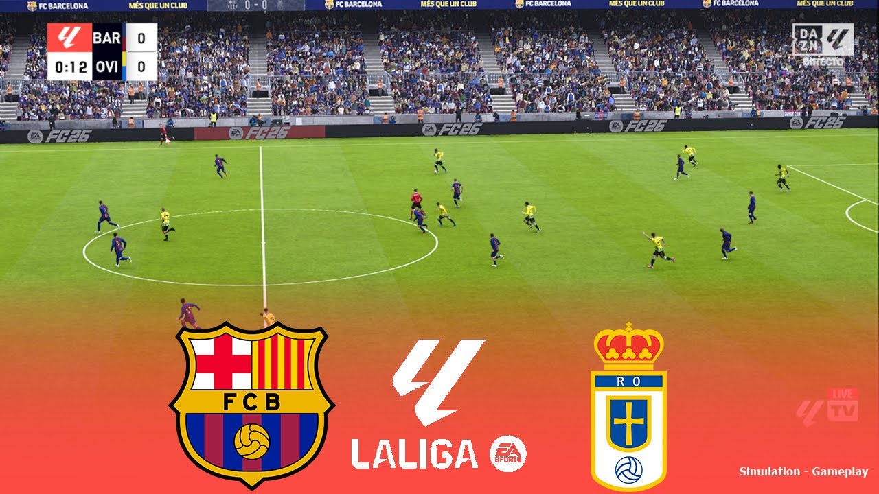 BARCELONA vs REAL OVIEDO Live | La Liga 2026 | 25 January 2026 |Simulation PES 2021 Gameplay