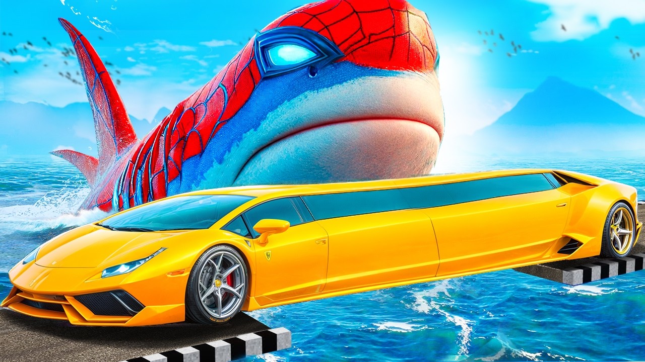 CAN A LAMBO DRIVE OVER A MEGALODON IN GTA 5? - GTA 5 EXPERIMENT