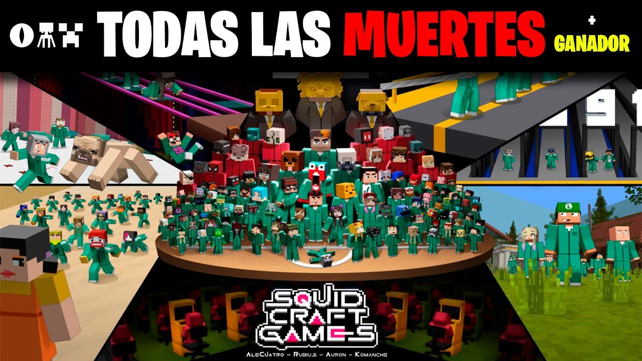 🦑 TODAS LAS MUERTES DE SQUID GAME MINECRAFT EN ORDEN | DIA 1, 2, 3, 4, 5 & 6 | SQUID GAME + GANADOR