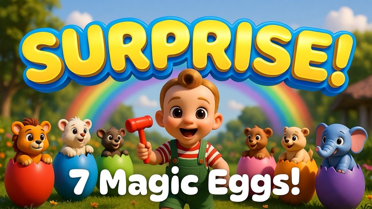 7 Magic Eggs Surprise! 🥚🔨 | Learn Colors & Animals with Baby🦁 | Nursery Rhymes for Kids