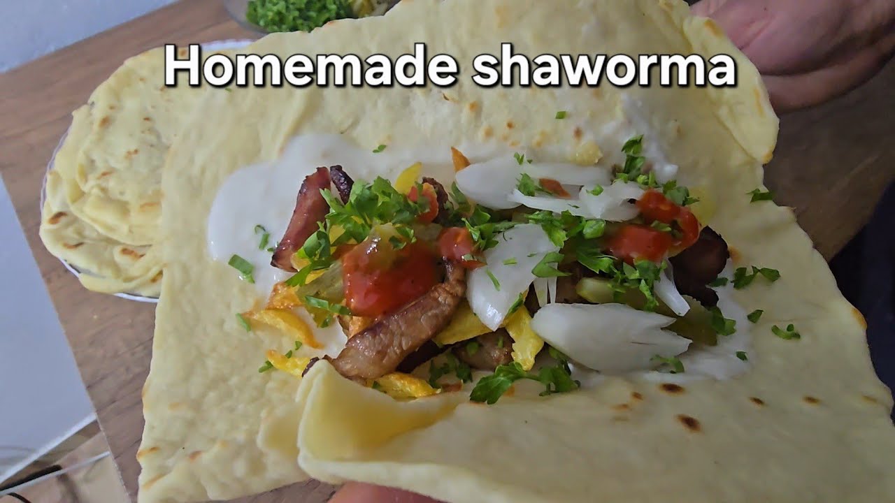 Shaworma de casă, făcută de la zero | lipii, carne, sosuri