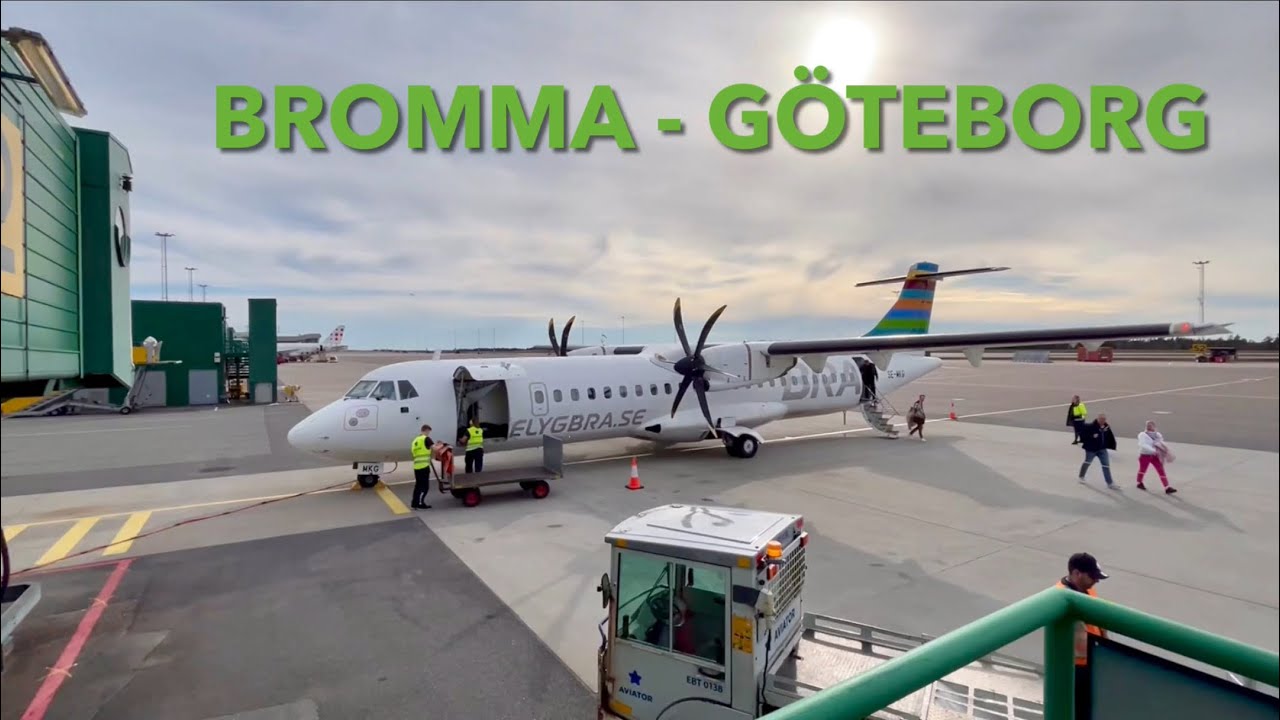 Flying from Stockholm Bromma Airport to Göteborg Landvetter Airport. Sweden.  BRA Flyg
