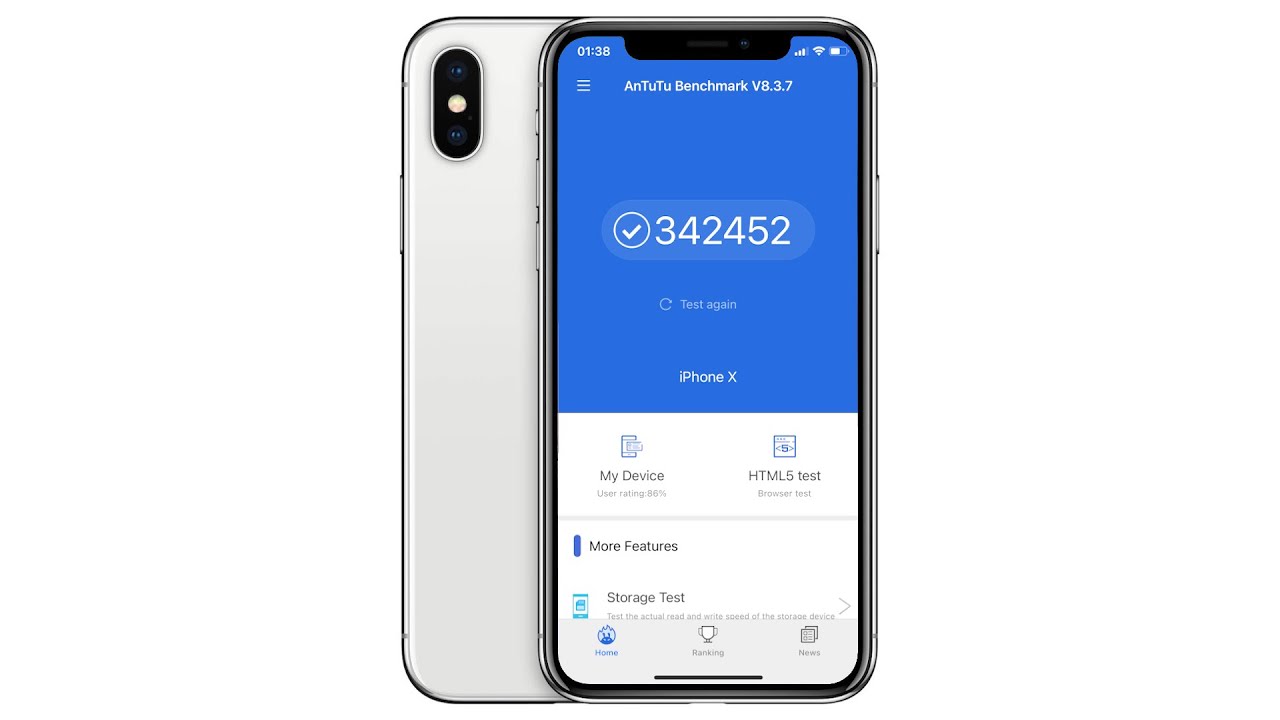 iPhone X AnTuTu Benchmark (342k score)
