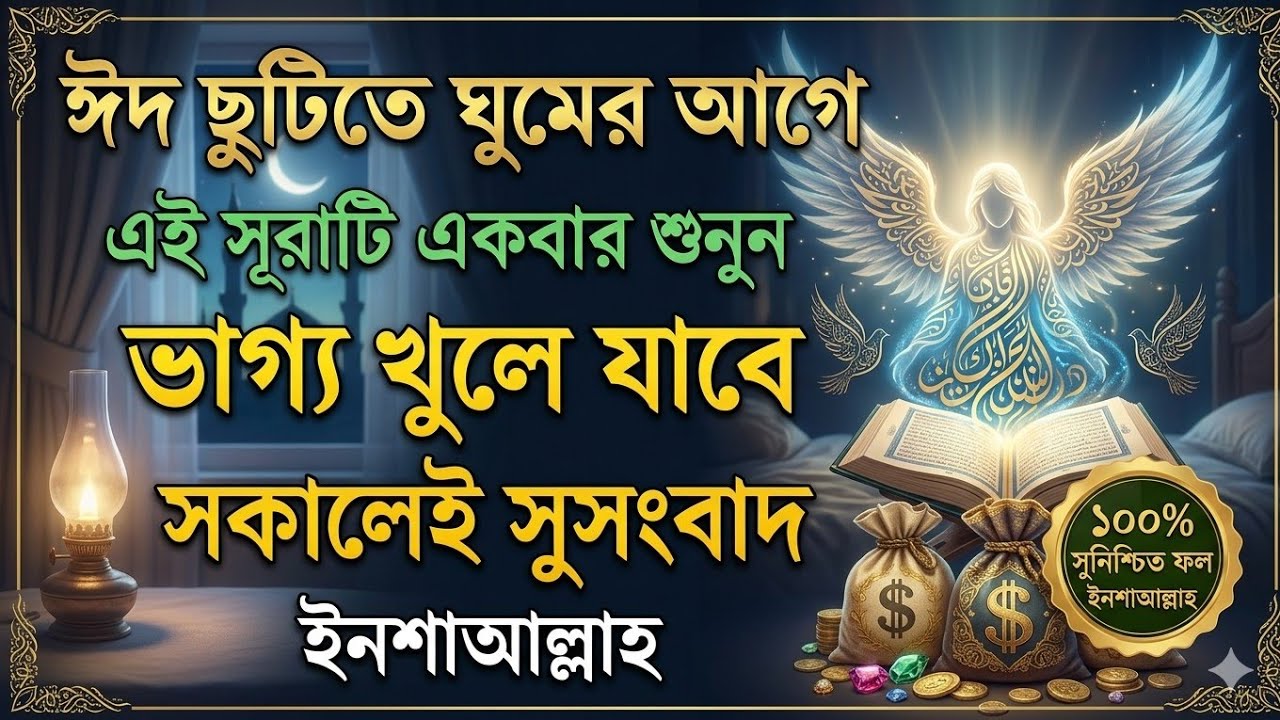 আজ অনেক দামী রাত ঘুমের আগে সূরাটি ১বার শুনুন ইনশাল্লাহ ভাগ্য খুলে যাবে, বৃষ্টির মতো টাকা আসবে ঘরে।