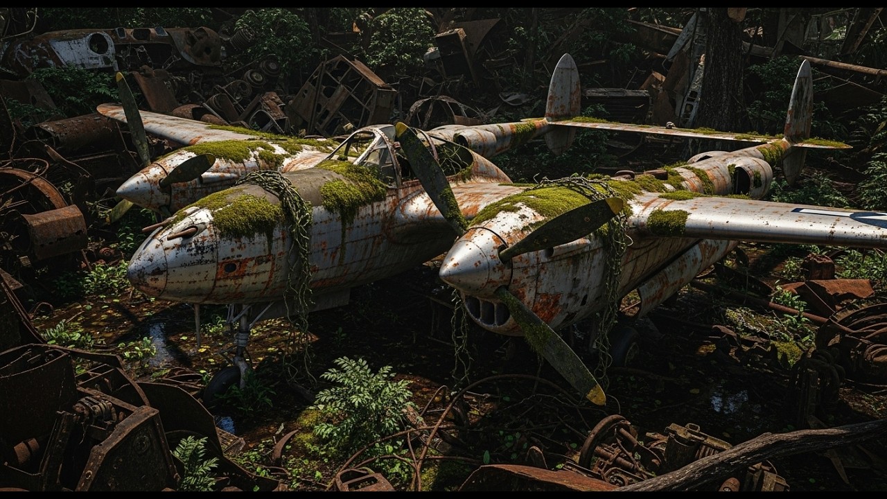 ASMR Aeroplaines Restoration Full Rebuild of Silver Lockheed P-38 Lightning 1943 to Abandoned to New