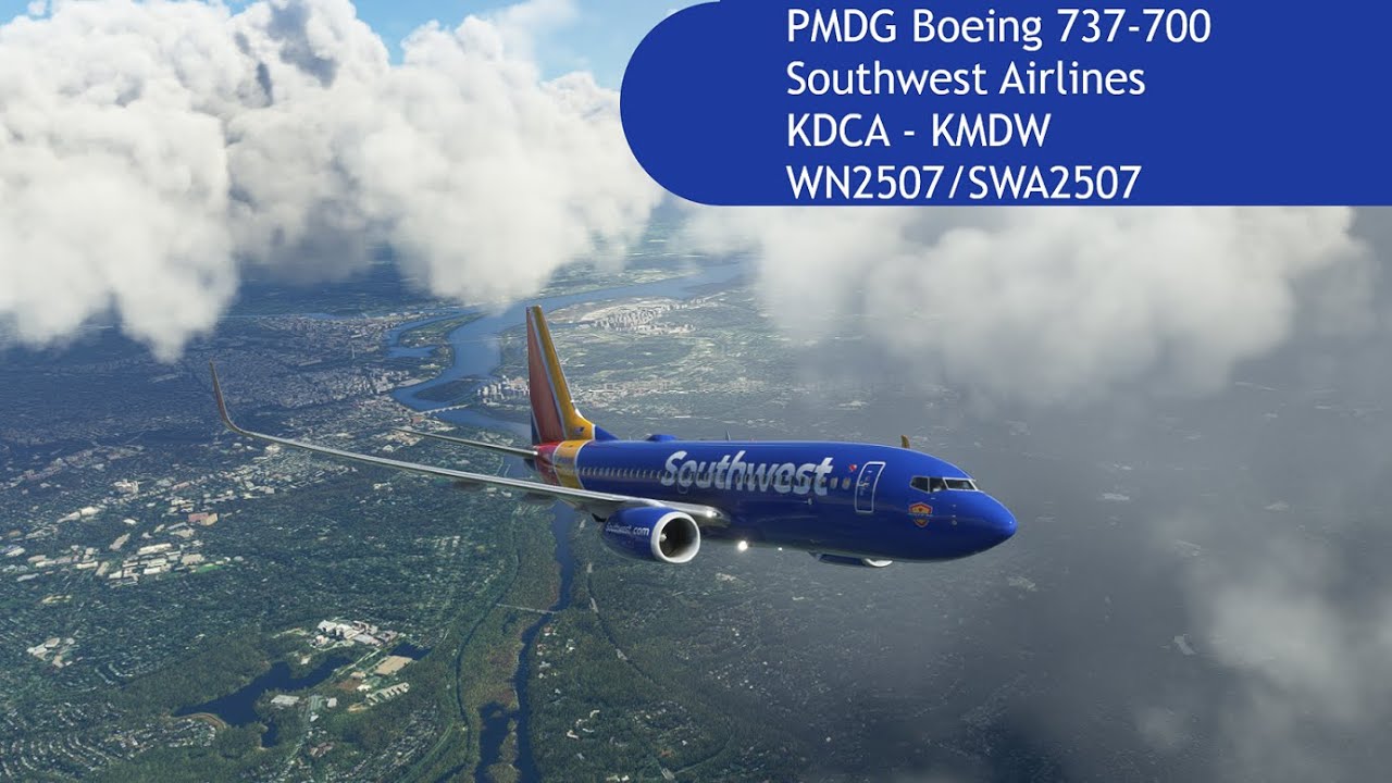 MSFS - Short runway! | PMDG 737-700 | Washington (KDCA) - Chicago Midway (KMDW) | Full flight
