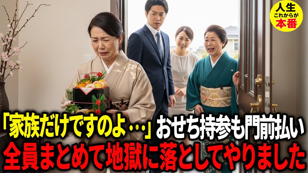 息子夫婦の家におせち料理を持って行ったところ、嫁母に侮辱され門前払い…人生ごと叩き潰してやりました！【スカッと】【60代以上の方】