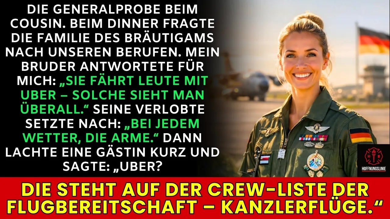 „Sie fährt Uber“, sagt mein Bruder – dann sagt die Frau eines Obersts： „Sie fliegt Air Force One“.