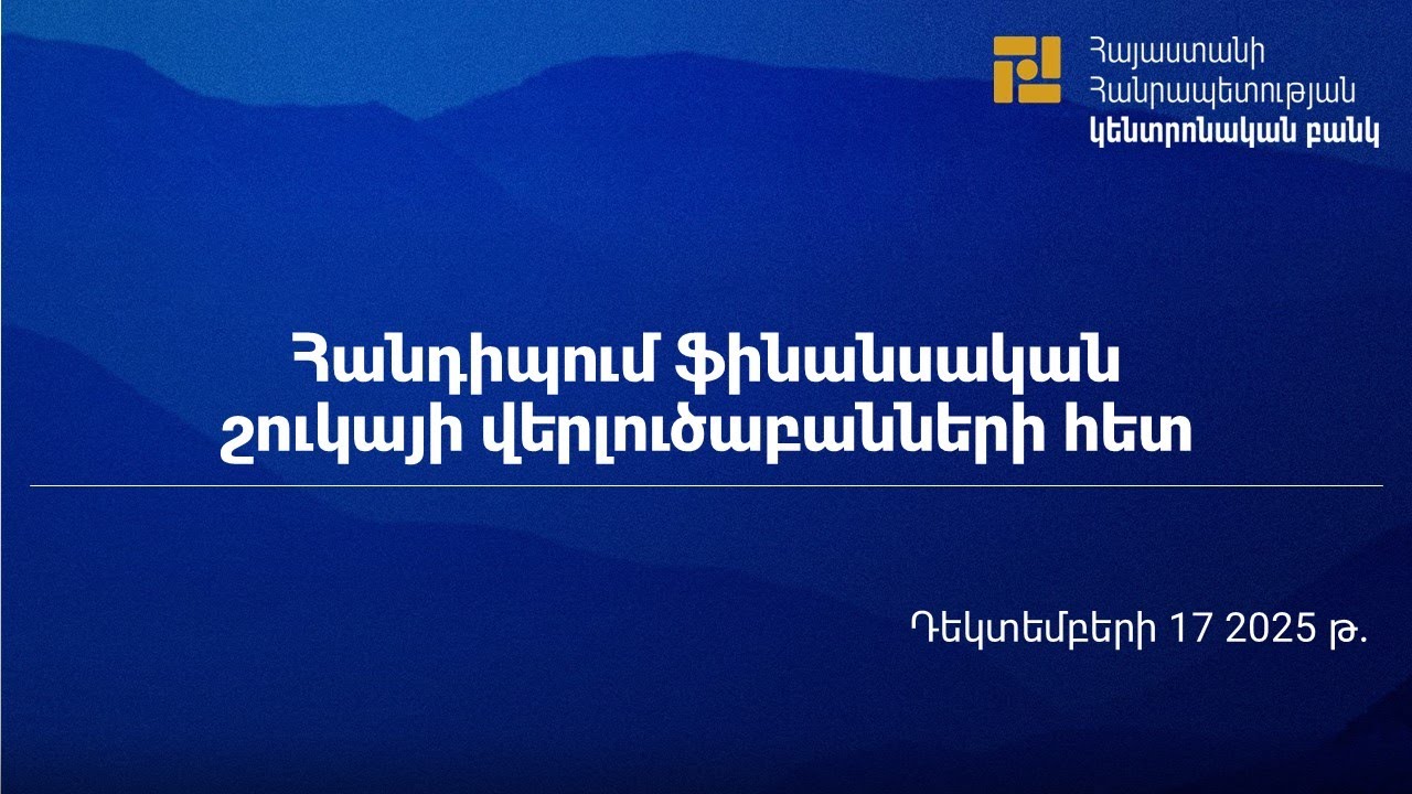 Հանդիպում ֆինանսական շուկայի վերլուծաբանների հետ 17.12.2025