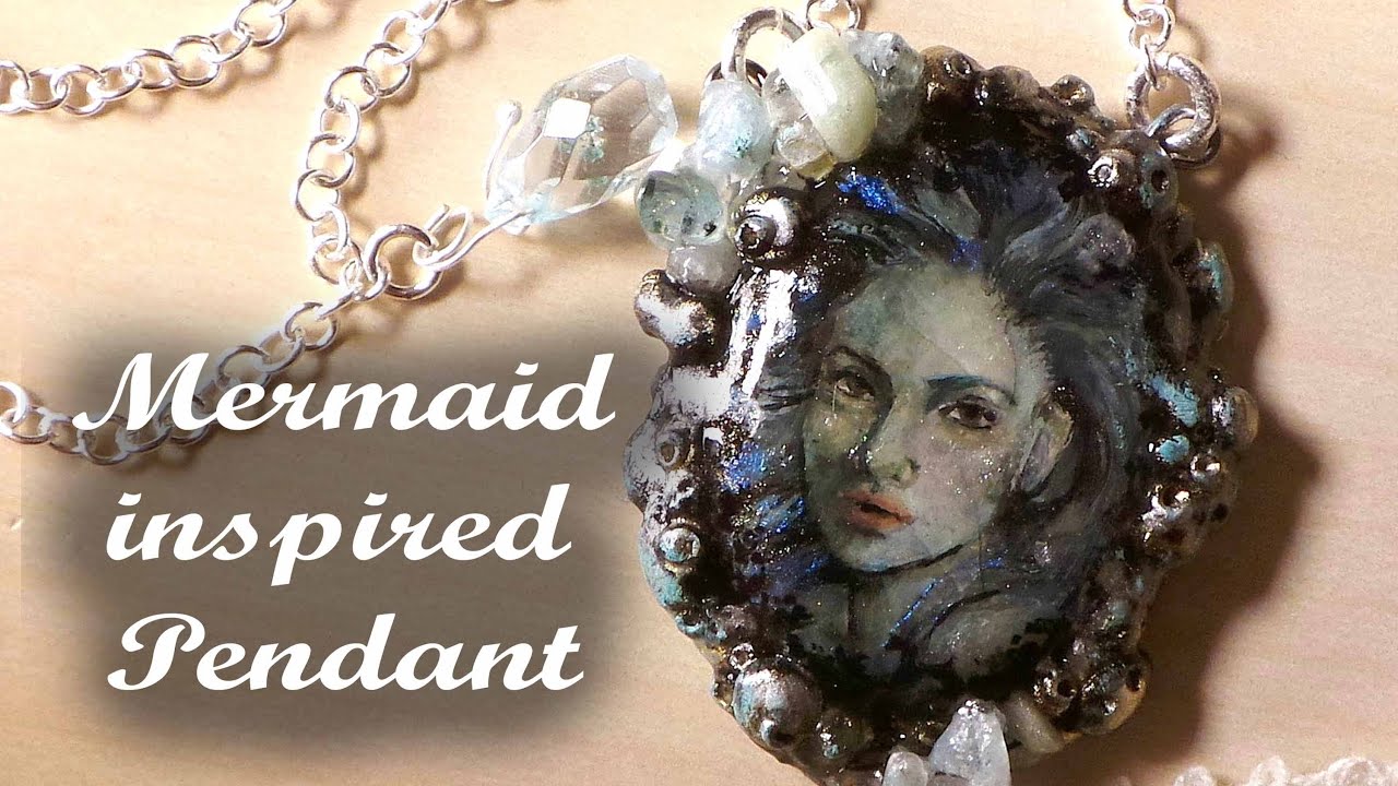 Handpainted Mermaid Inspired Polymer Clay Charm (Timelapse)