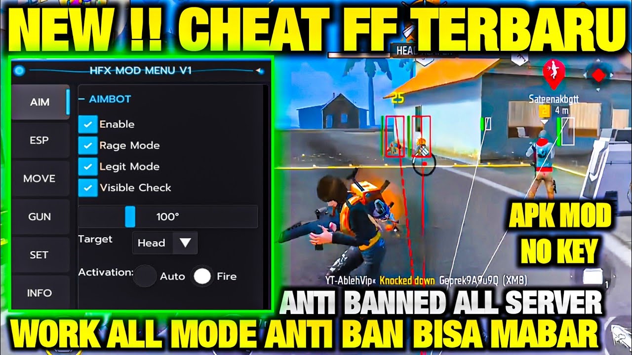 NEW CHEAT FF TERBARU‼️ APK MOD MENU FF TERBARU 2026 CHEAT FF ANTI BAN, ALL SERVER, SERVER INDO