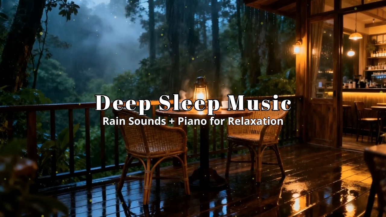 Slow Cinematic Piano with Rainstorm Sounds for Calm Evening Wind Down | Forest Rain Lounge