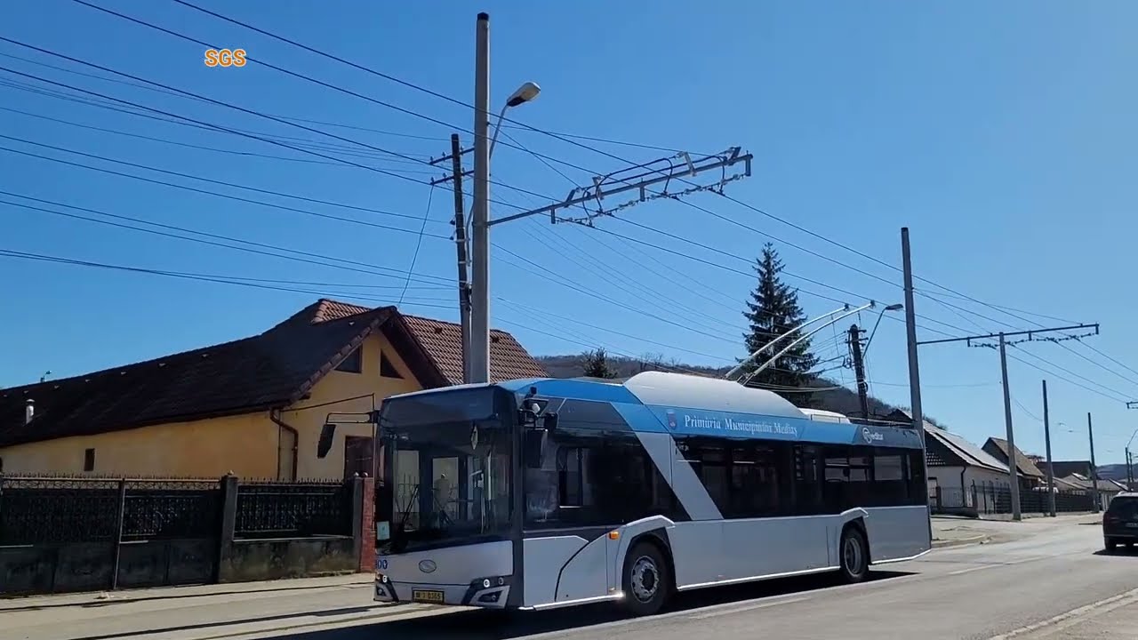 Mediaş: str. Moşnei. Trolleybus nr. 365, route T5