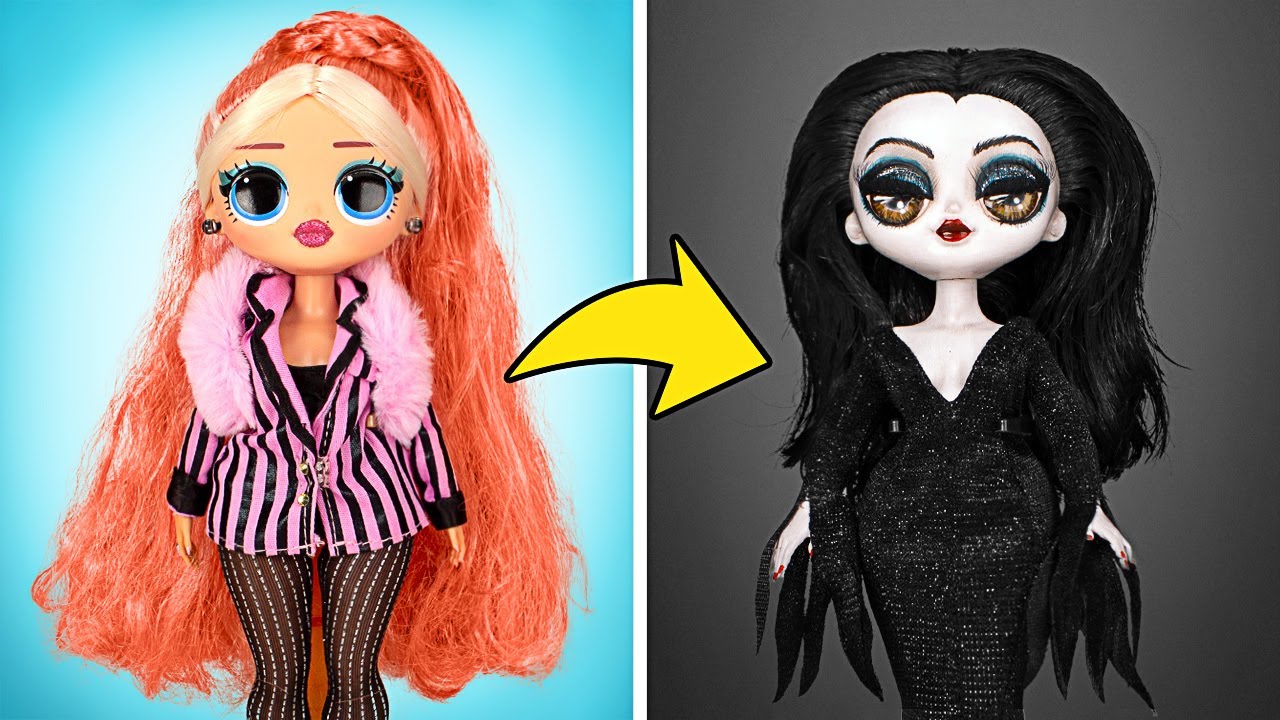Przerabiamy lalkę na Morticię Addams