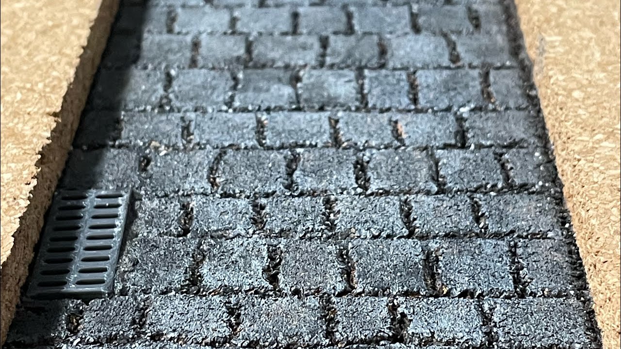 Christmas Village cobblestone road.