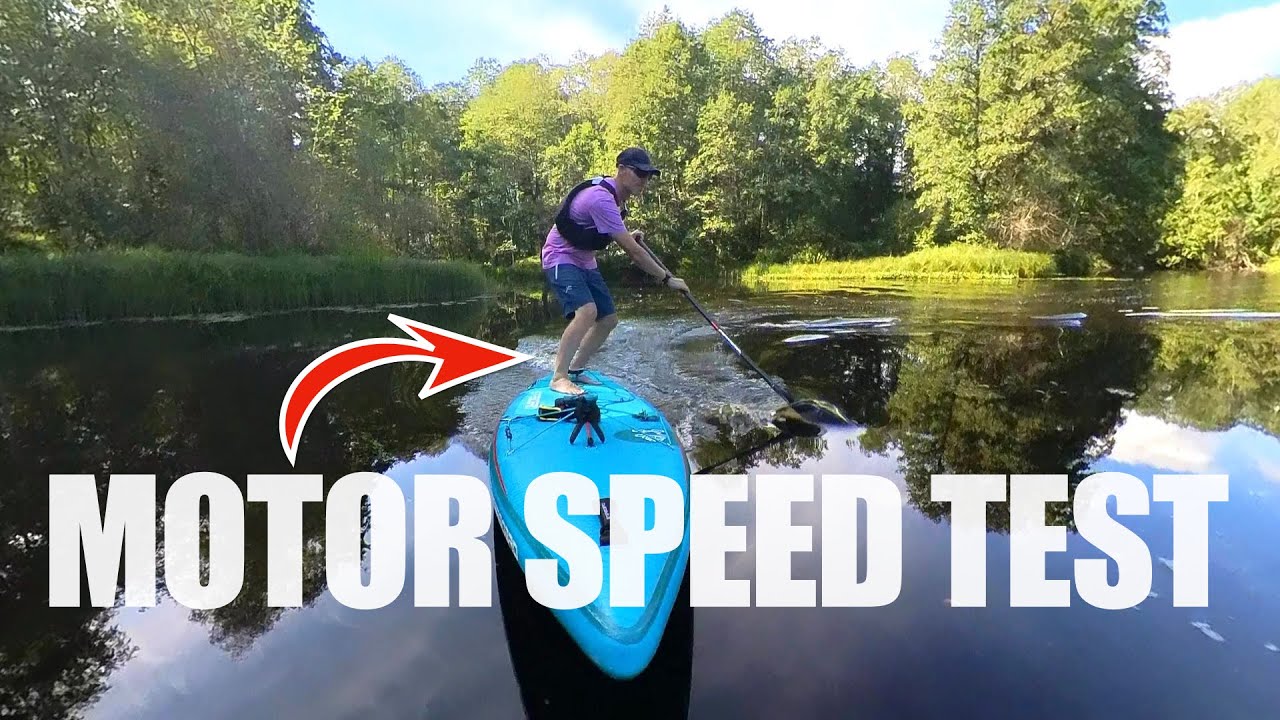 How fast is the SUP paddle board motor Asiwo U1? Speed test in the river.