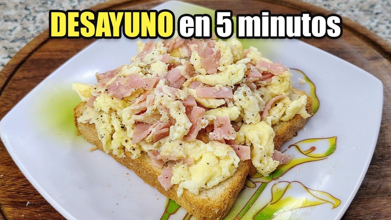 ✅ Desayuno Fácil en 5 minutos | Sándwich de Huevo y Jamón