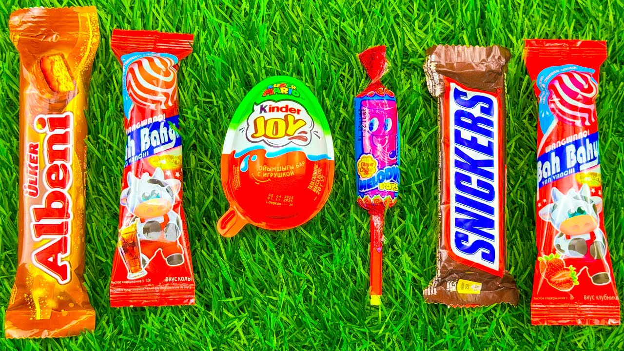 ASMR Most Popular Candys / some lots of colorful rainbow lollipop candy / unpacking chocolate eat