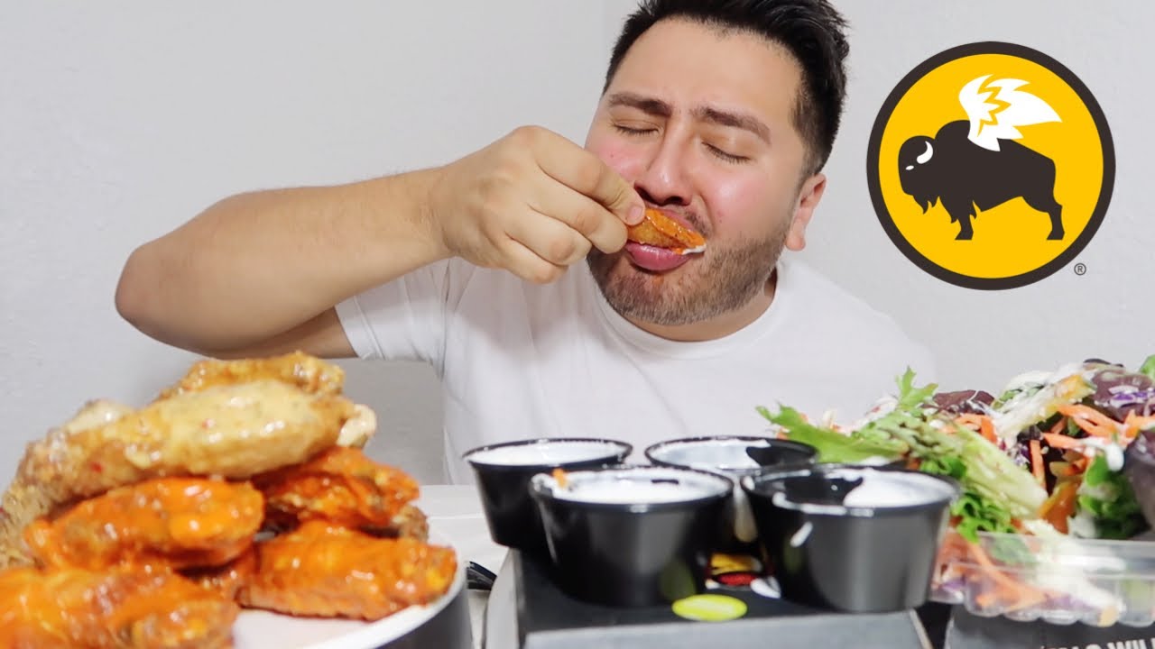 GARLIC PARMESAN + HOT WINGS BUFFALO WILD WINGS MUKBANG