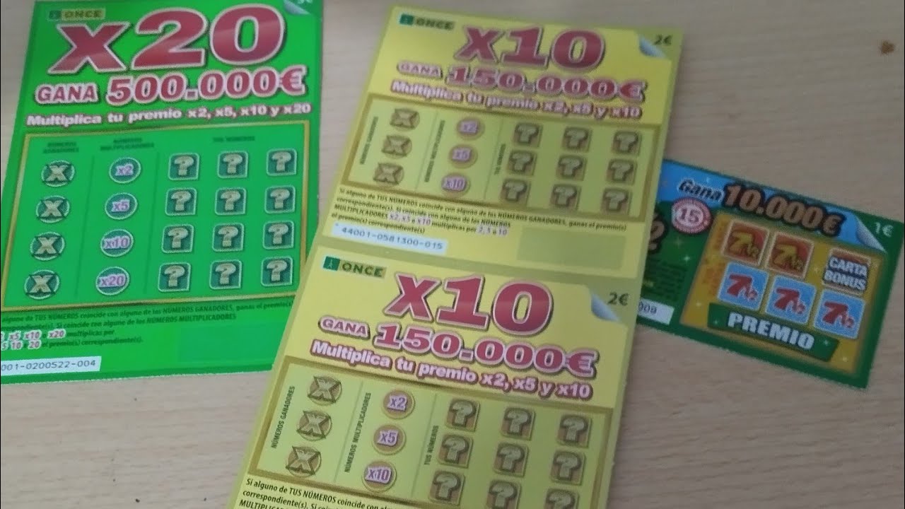 Rascando varios rascas de la ONCE ( I=10€). Cuanto ganaré?