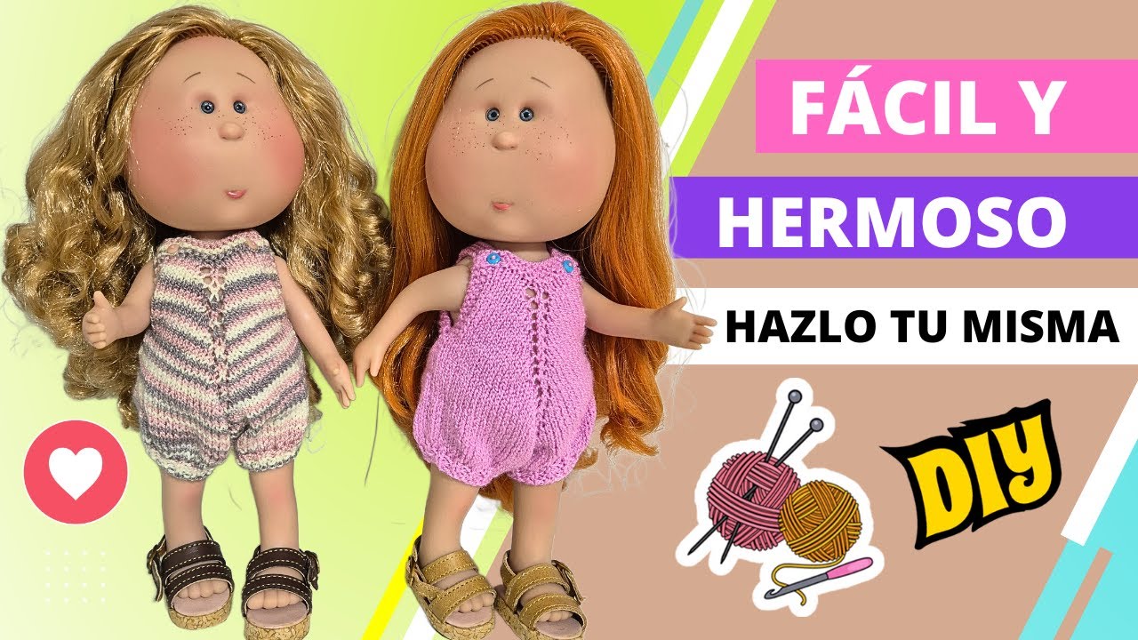 C&oacute;mo Hacer un Hermoso Jumper para Mu&ntilde;ecas M&iacute;as ✨Dos Agujas + Crochet Paso a Paso