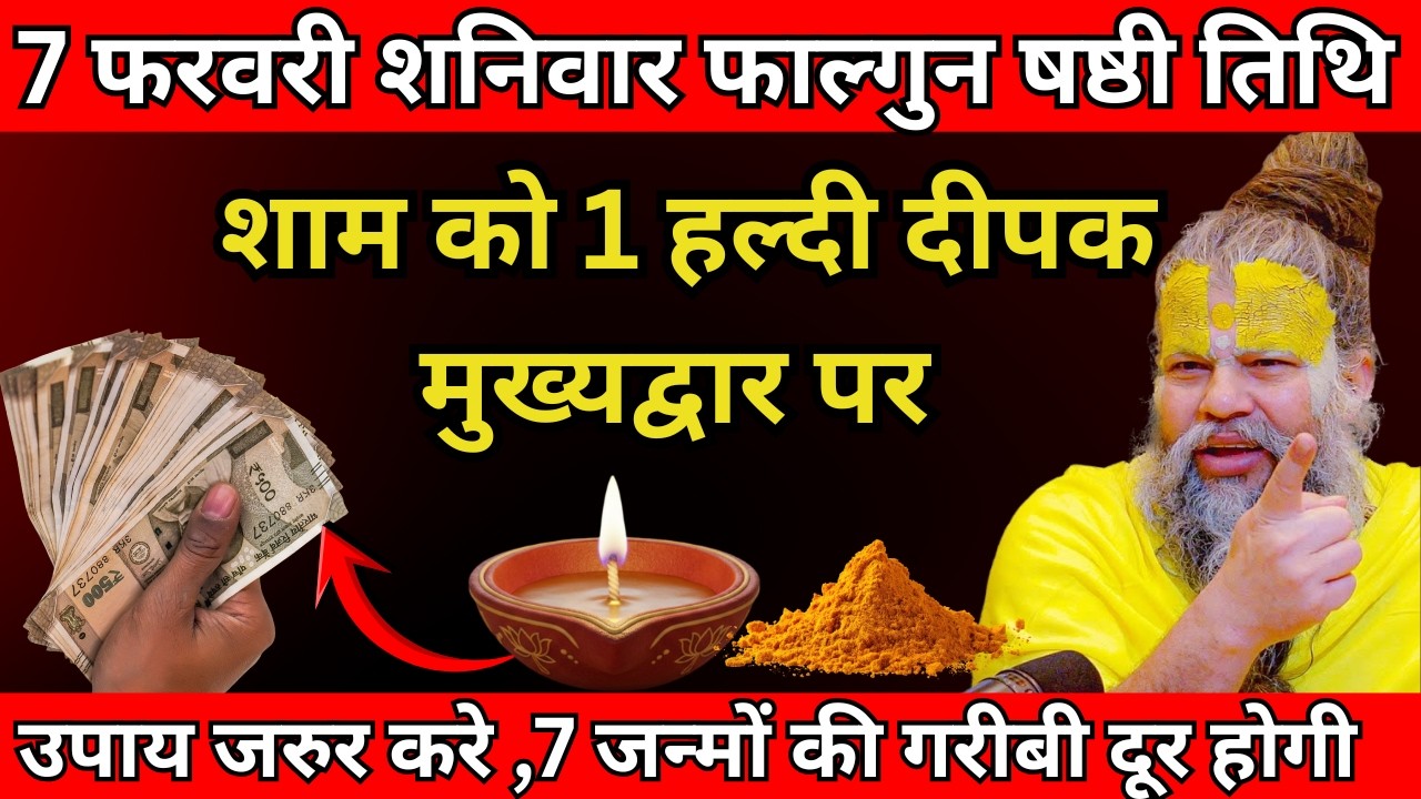 7 फरवरी शनिवार फाल्गुन षष्ठी तिथि की रात 1 दीपक ओर हल्दी वाला उपाय जरुर करे | Premanand Ji