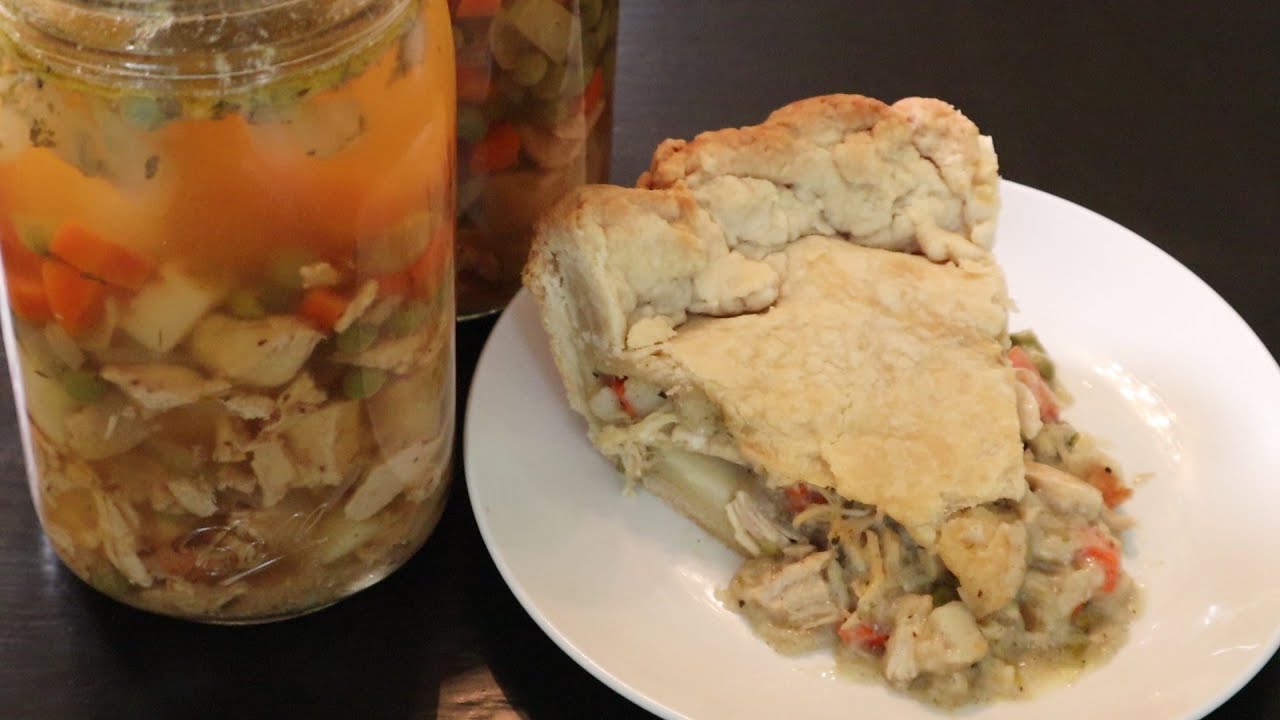 Домашняя консервированная основа для куриного пирога в горшочке ~ Безопасный рецепт для консервир...