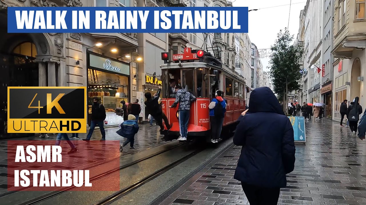 【4K 50fps】Walking ISTANBUL - rainy golden horn and Istiklal street. Welcome to Turkey.
