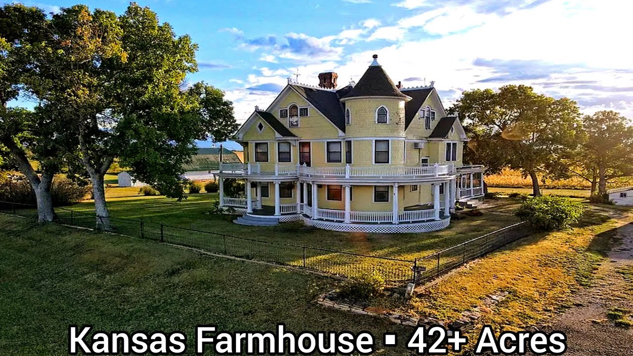Kansas Farmhouse For Sale | $350k | 42+ Acre | Kansas Land For Sale | Kansas Real Estate For Sale