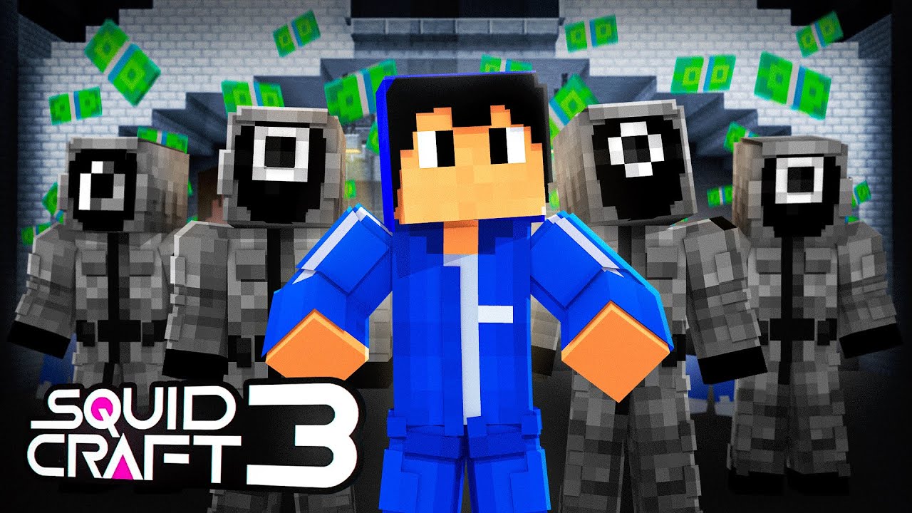 ROUND 6 NO MINECRAFT VALENDO 100 MIL DÓLARES! - SQUID CRAFT 3
