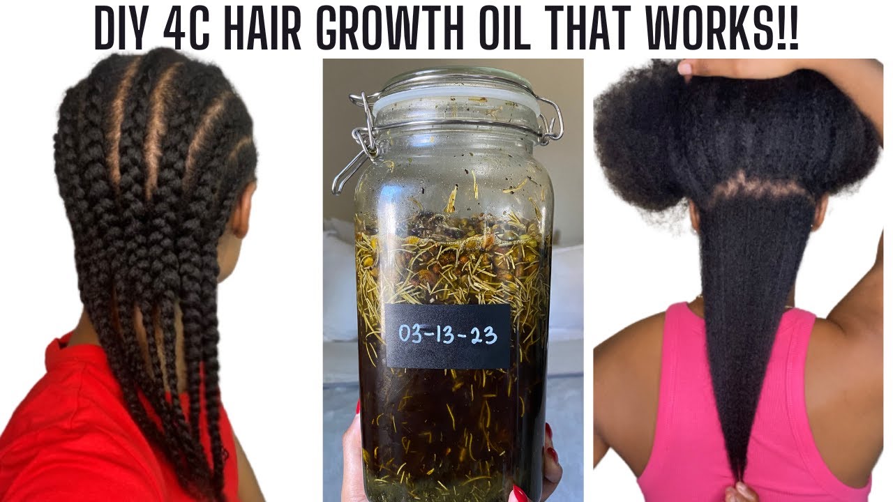 A DIY AYURVEDIC HAIR GROWTH OIL THAT WORKS! USE THIS ROSEMARY OIL FOR THICKER LONGER 4C HAIR