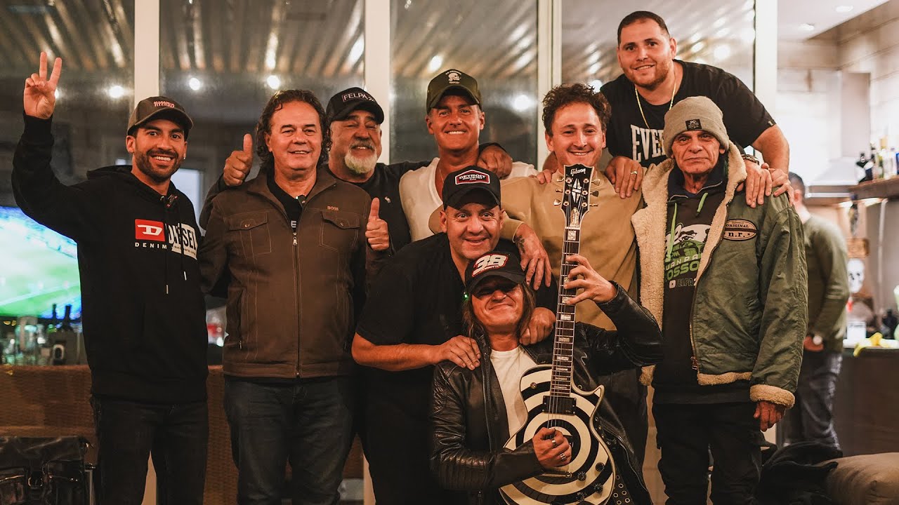 Felpa 24 con el Laucha Campanera, Julián Santero, Walter Alifraco, Rody Agut, Ariel Espósito, Cucu