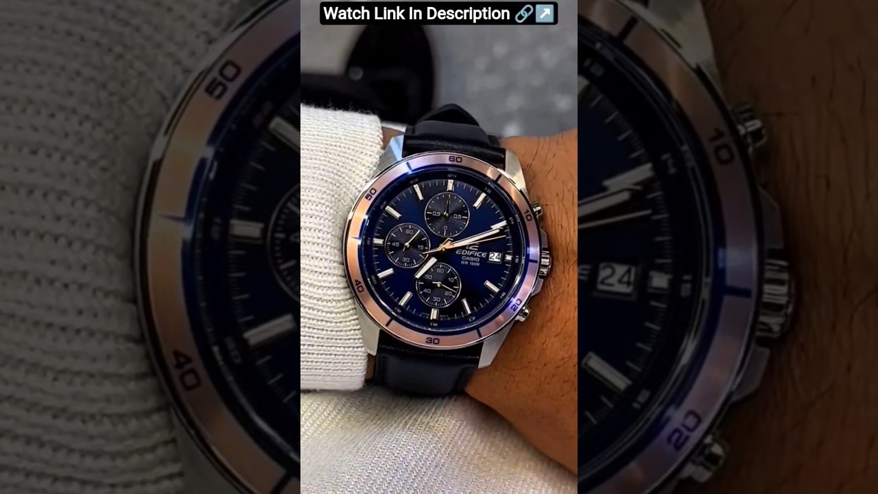 Edifice Casio Blue Dial Leather Strap Luxurious Elegant Men's Watch #luxurywatchesformen #edifice
