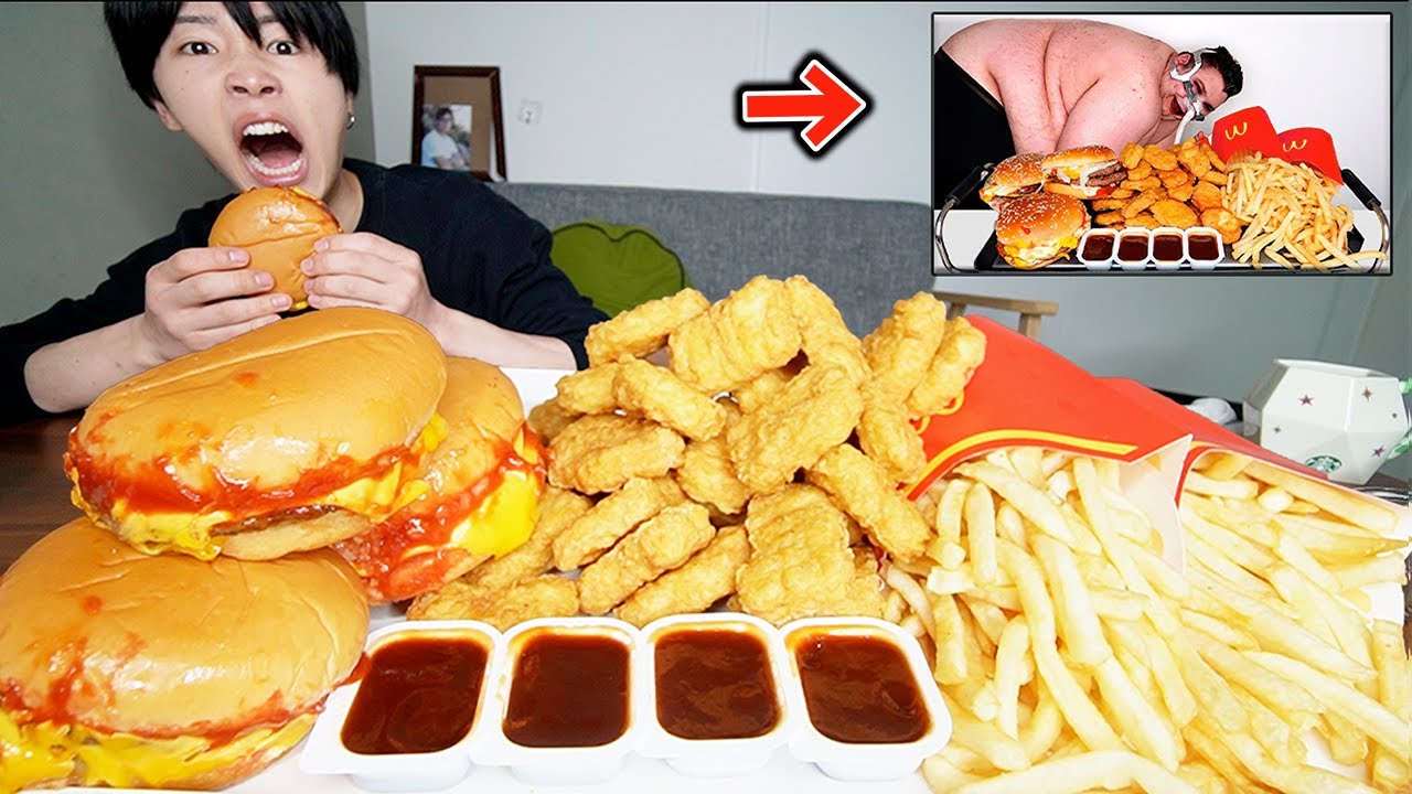 【大食い】180キロが食べるマックセットくらい余裕で完食してやるよ！！！
