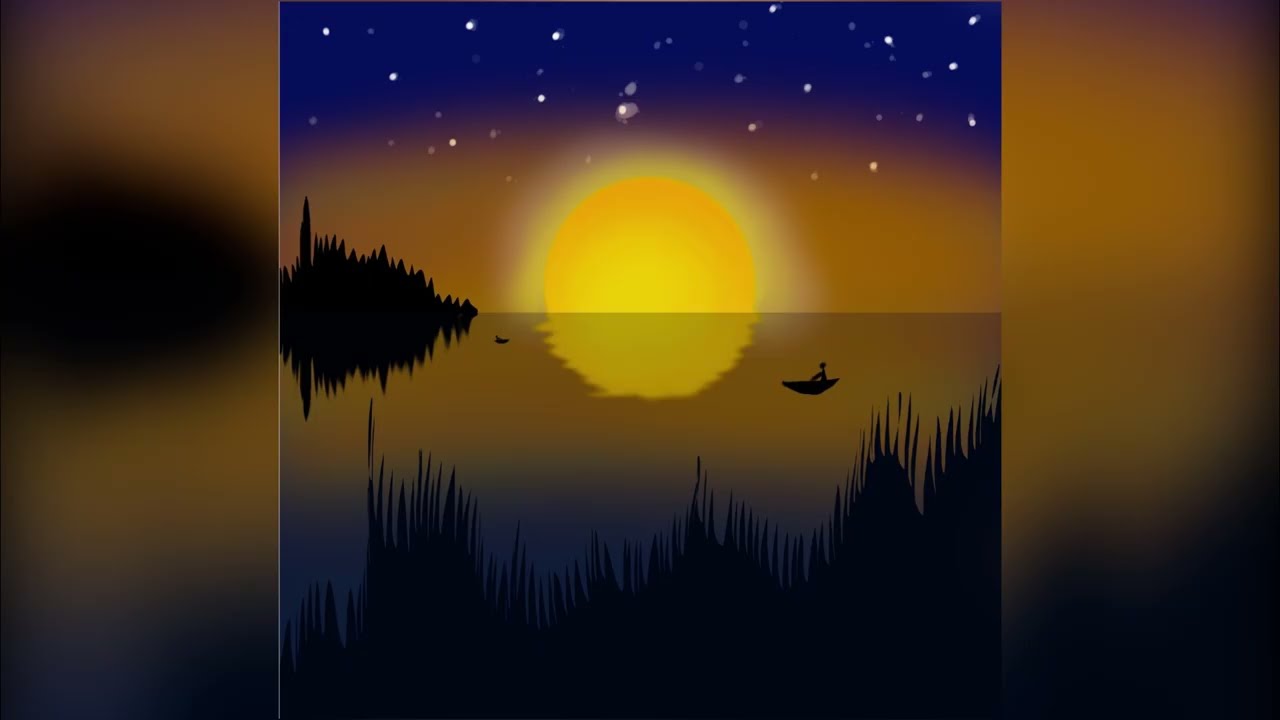 Sunset Landscape Tutorial in Photoshop (iPad) | Easy Digital Painting for Beginners