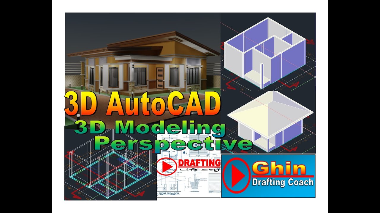 Drawing Exercise 12: How to Create 3D WALLS, FLOORING and ROOFING (In AUTOCAD 3D)