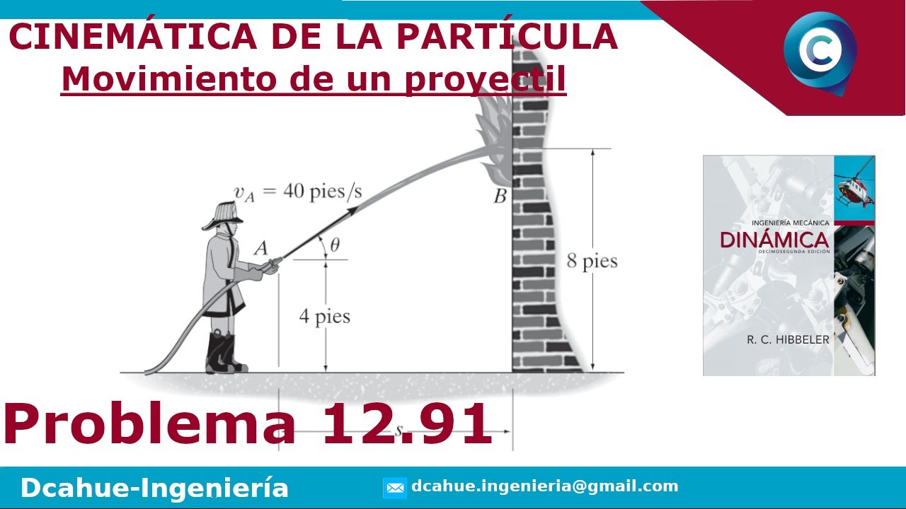 CINEMÁTICA DE LA PARTÍCULA | TIRO PARABÓLICO | MOVIMIENTO DE UN PROYECTIL | HIBBELER  PROBLEMA 12-91