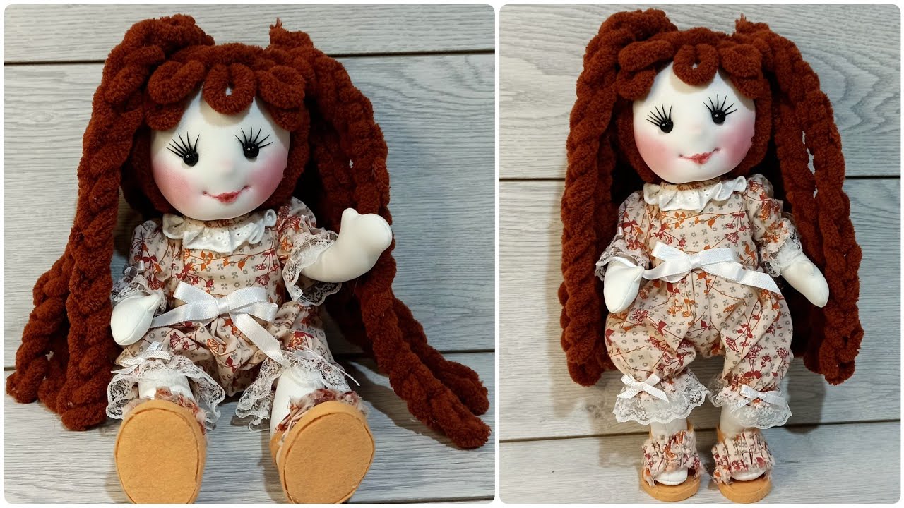 MUHTEŞEM KENDİN YAP ÖRGÜLÜ SEVİMLİ BEZ BEBEK YAPIMI-GORGEOUS DIY CUTE BABY MAKING WITH KNITTED HAIR
