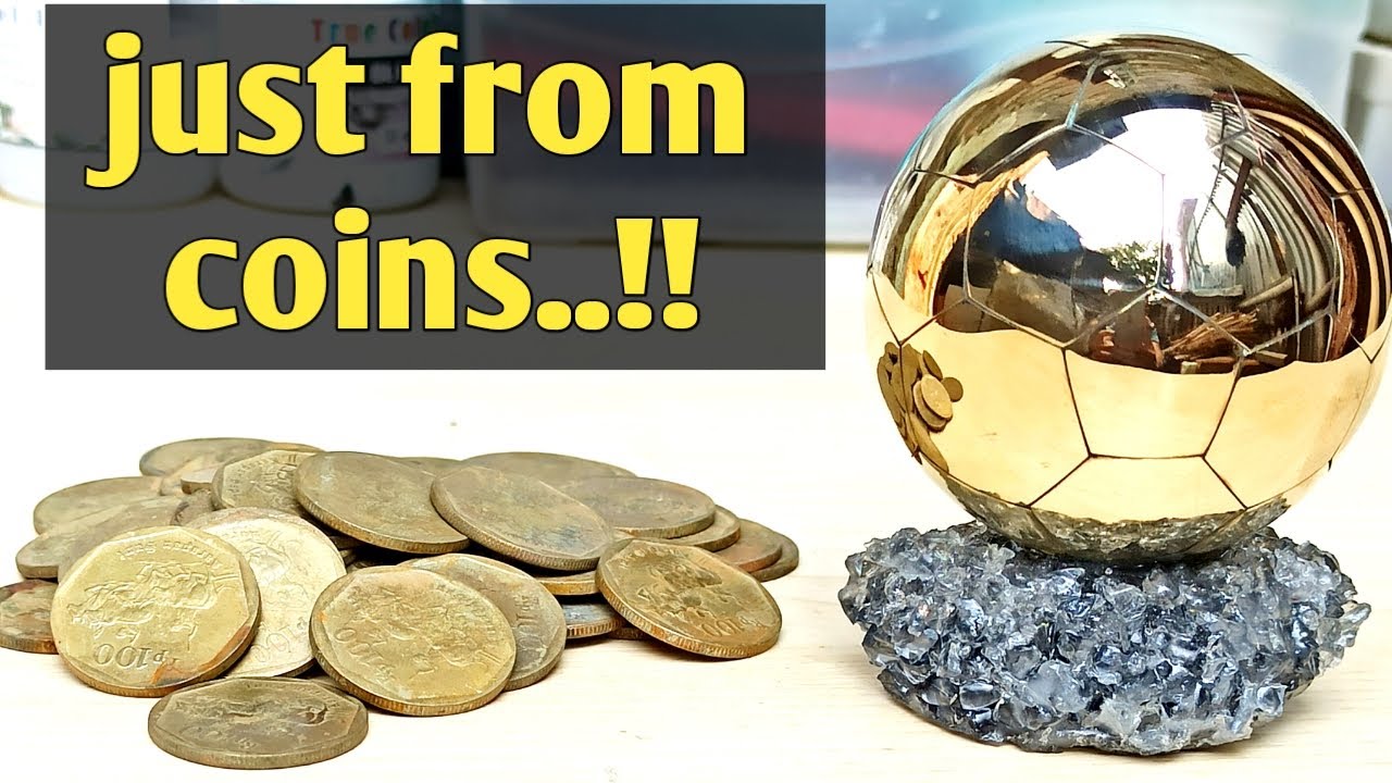 I Made a Mini Ballon d’Or Trophy 2025 from Coins 🏆✨ | DIY Resin Craft
