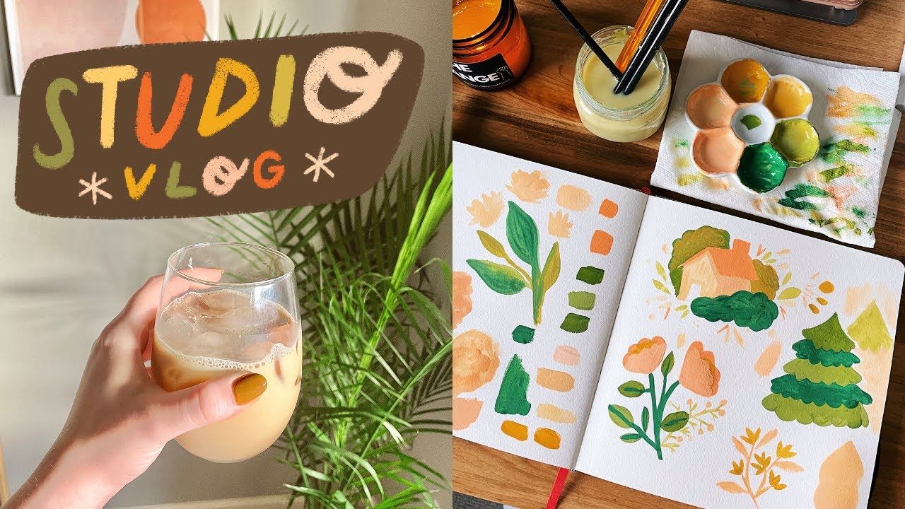 painting warmup + packing a wholesale order || studio vlog!