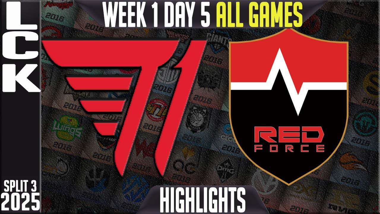 T1 vs NS Highlights ALL GAMES | LCK Split 3 2025 W1D5 | T1 vs Nongshim Redforce