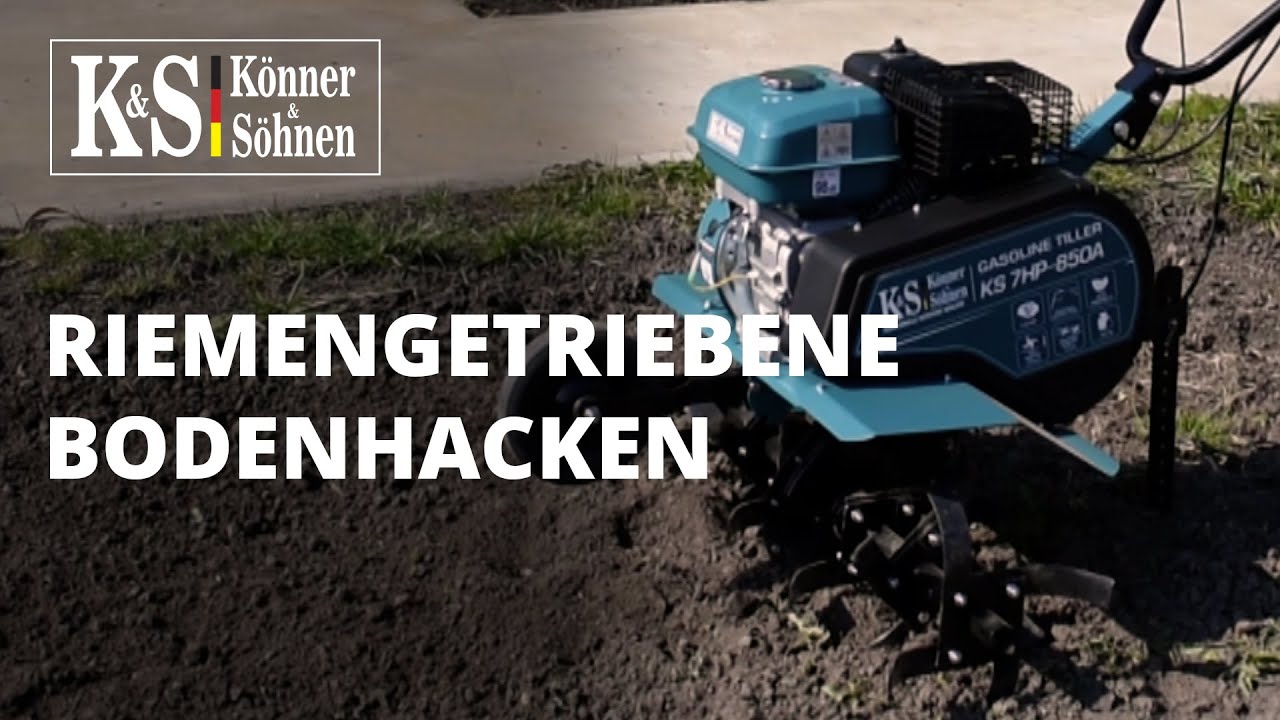 Benzin-Bodenhacken von „Könner & Söhnen“Bodenhacken mit Riemenantrieb