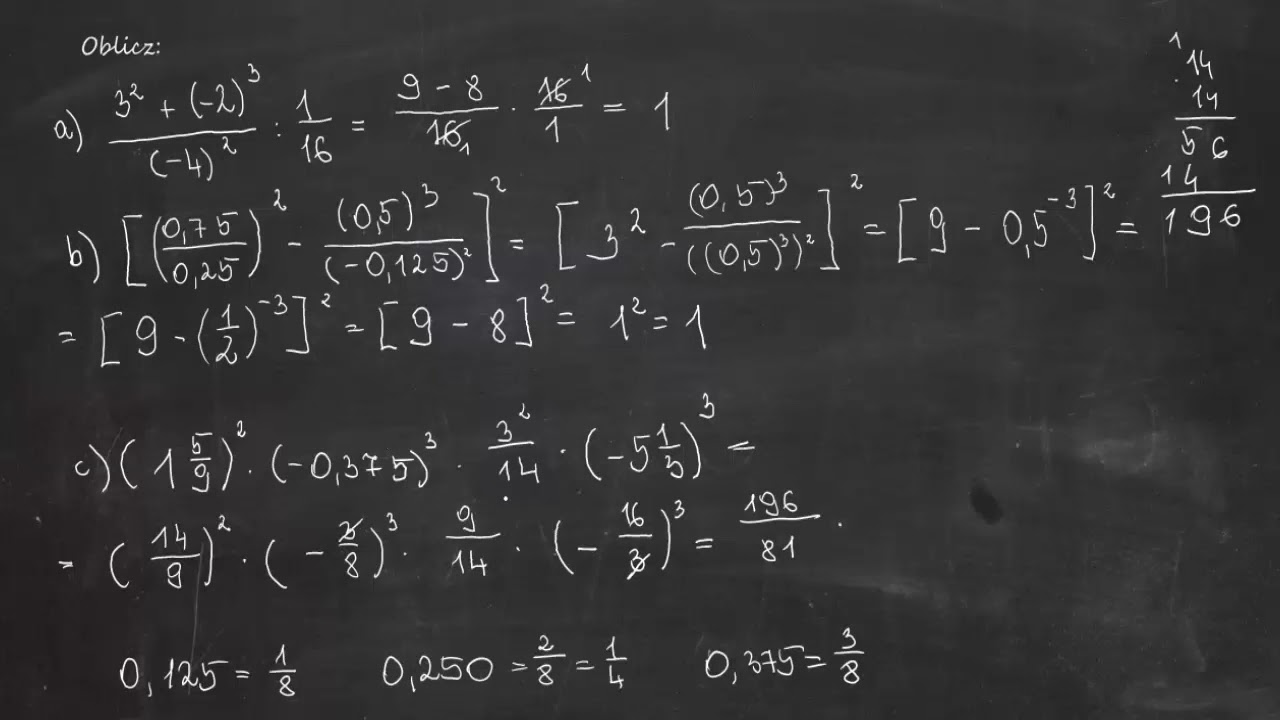 2.9 Oblicz: a) 3^2+(-2)^3/(-4)^2 : 1/16