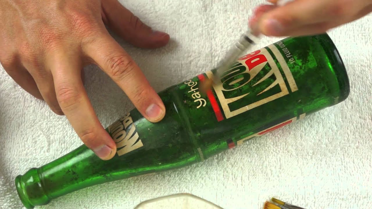Cleaning An Old Glass Bottle - ASMR