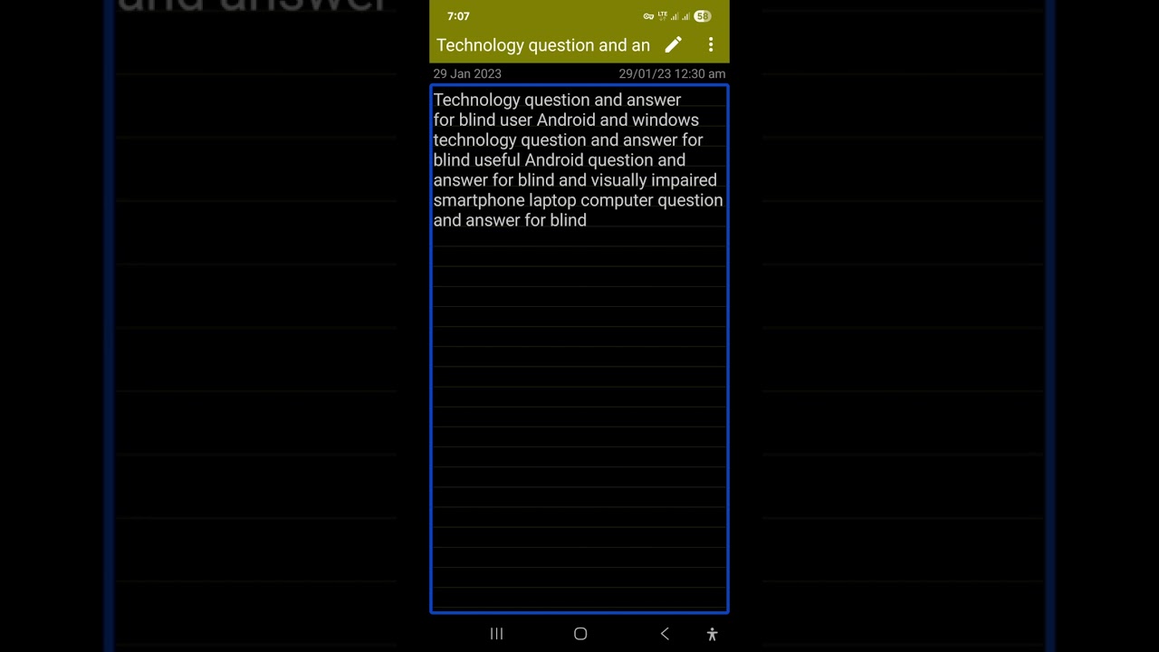 Q and A236 for blind display speech output talkBack developer setting generate video using AI