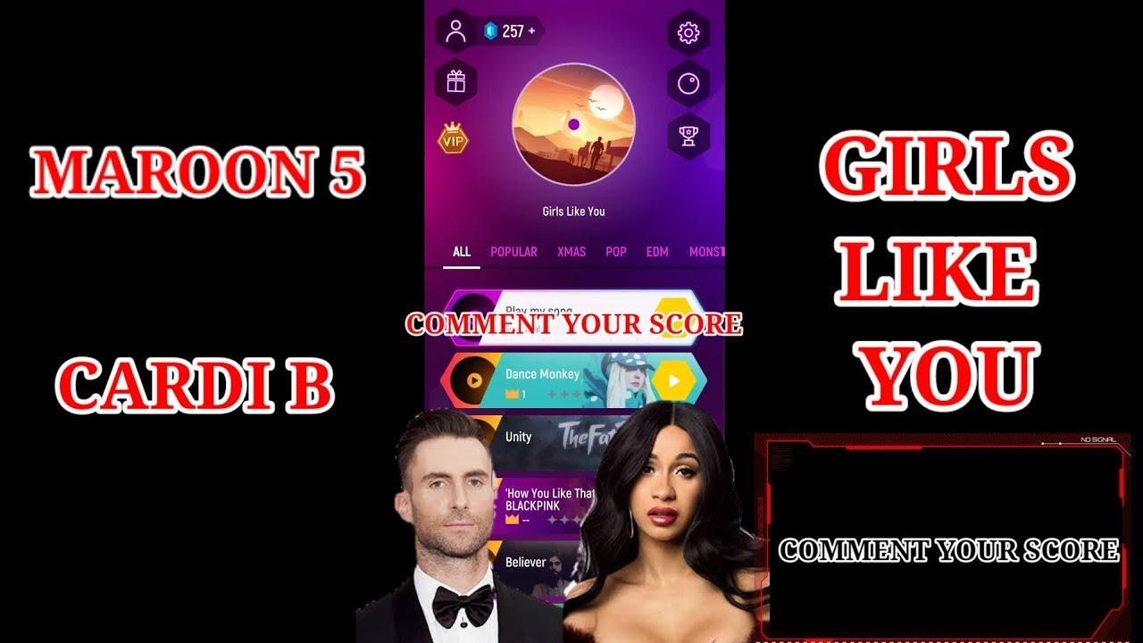 Tiles Hop Girls Like You Song Normal Mode & Endless Mode