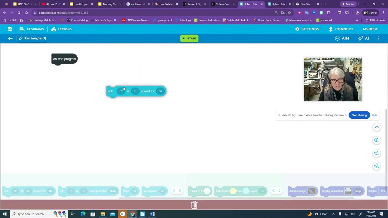 Sphero Robots Day 2 - Rectangle Program and Draw Program